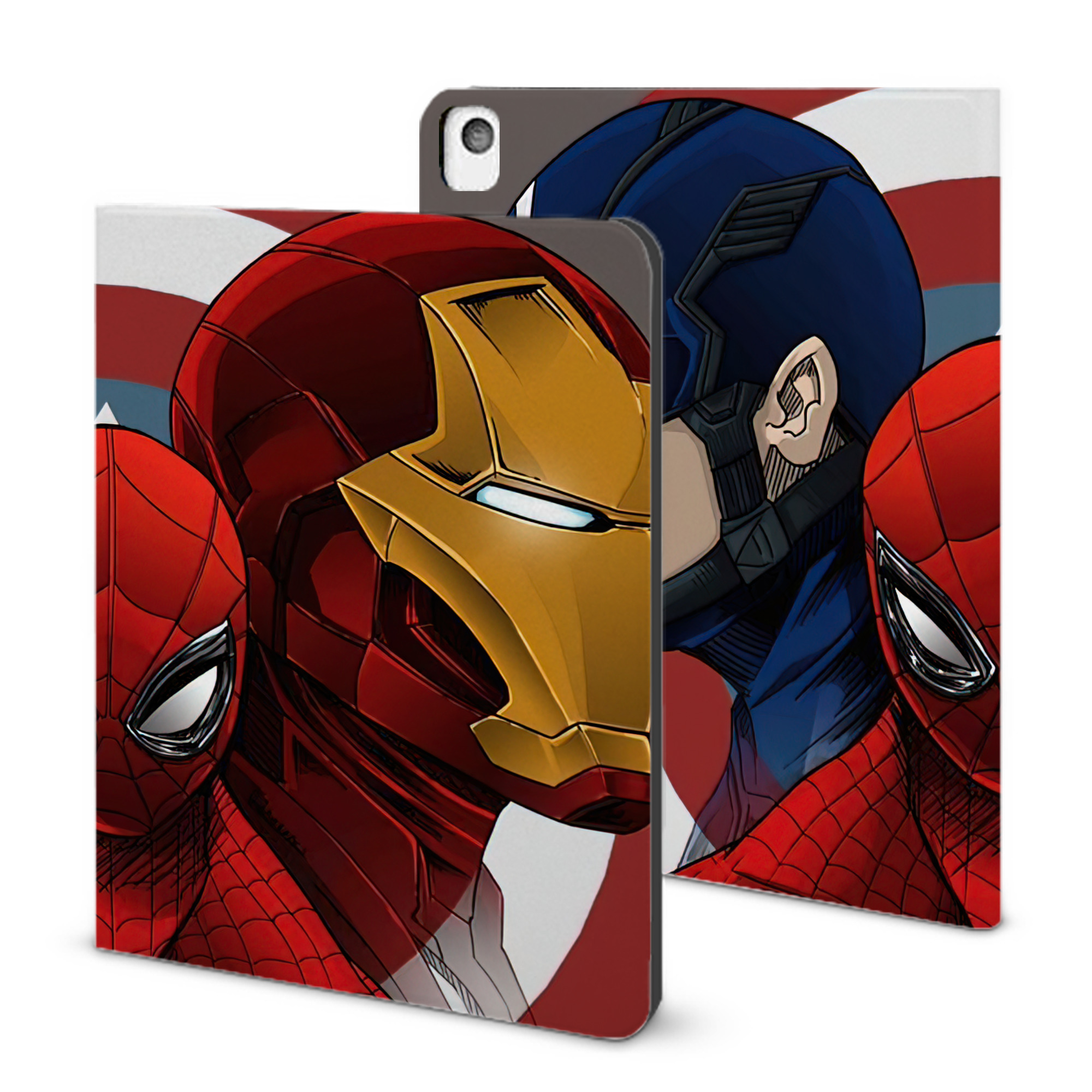 （画像用） アベンジャーズ The Avengers IPadケース ペンホルダー付き ブックスタイルデザイン